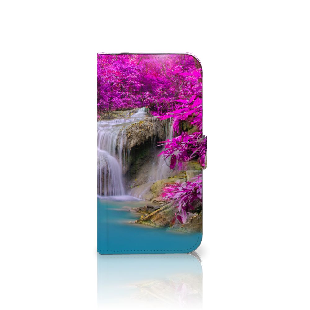 iPhone 16 Pro Max Flip Cover Waterval flipcover waterval paarse bomen aanzicht