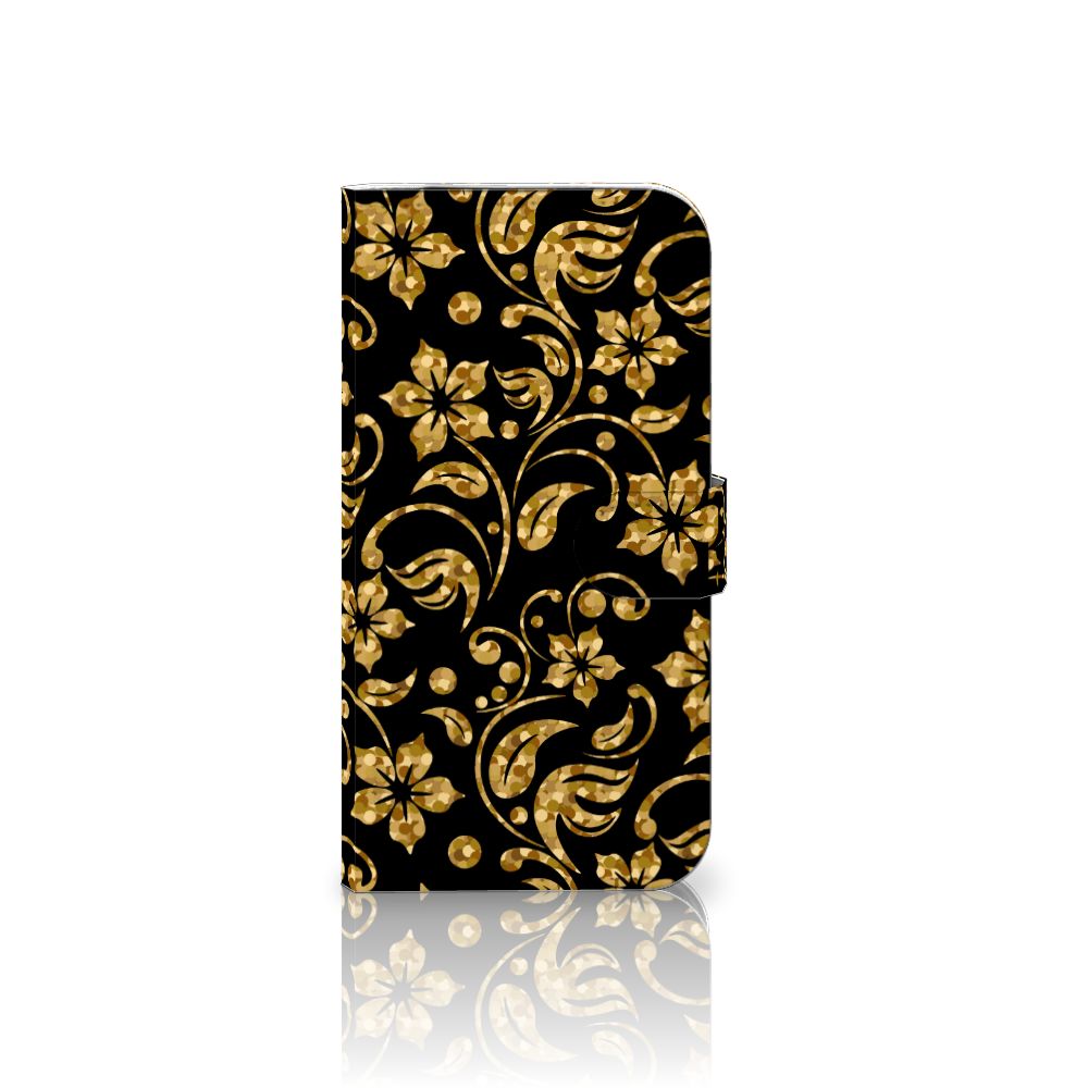 iPhone 16 Pro Max Hoesje Gouden Bloemen voorkant gouden bloemen design
