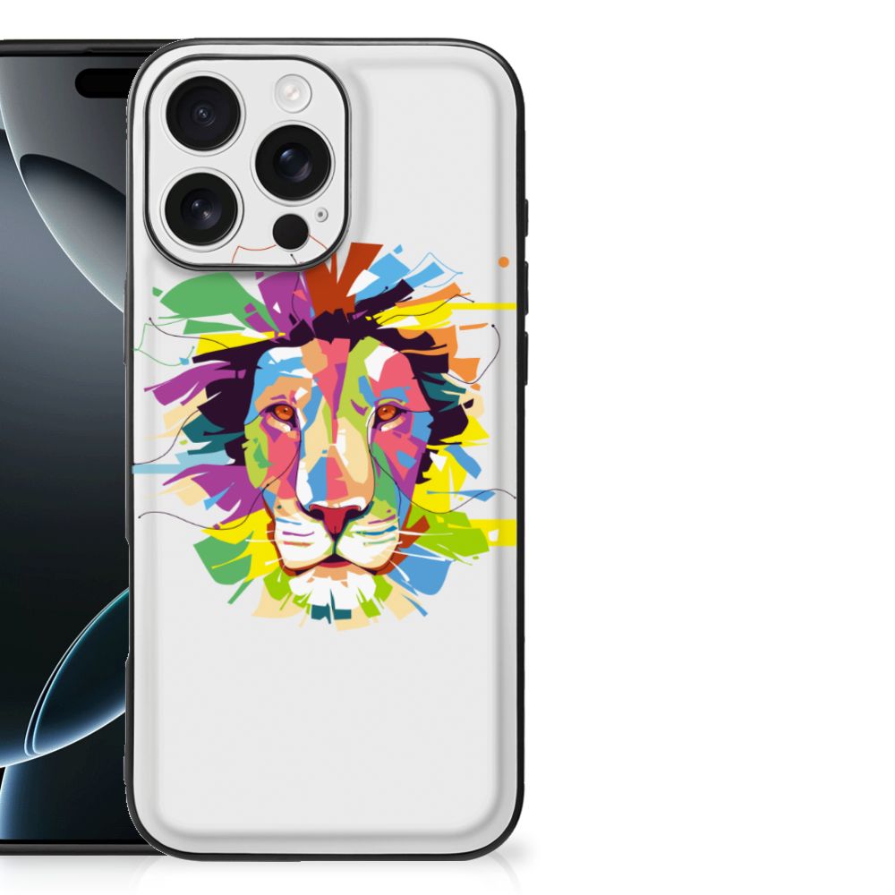 Apple iPhone 16 Pro Max Hoesje Lion Color hoesje illustratie voorkant