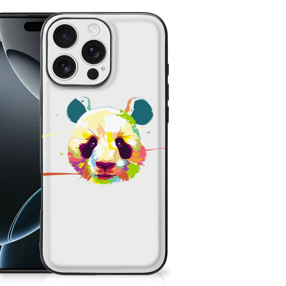 Apple iPhone 16 Pro Max Hoesje Panda Color panda illustratie achterkant