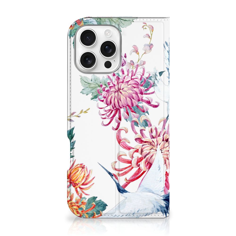 iPhone 16 Pro Max Hoesje maken Bird Flowers bloemen design vooraan