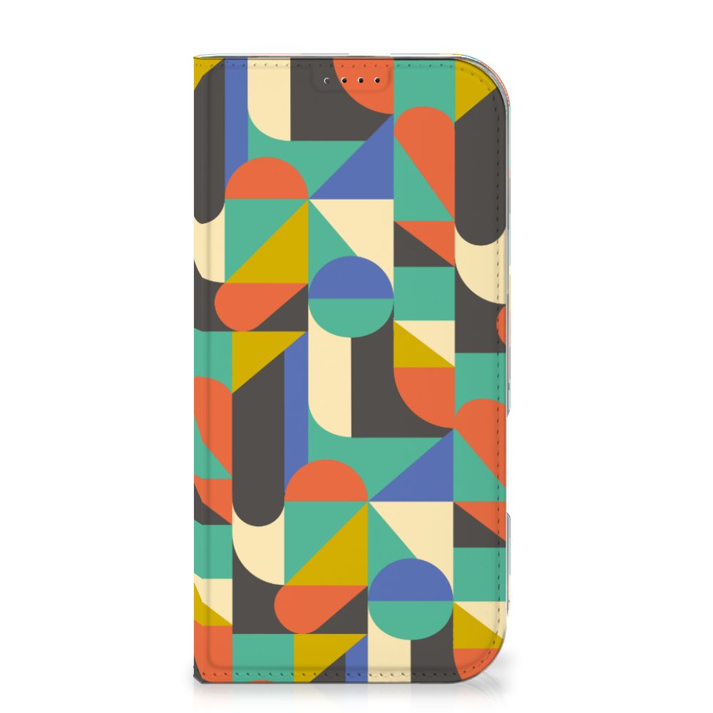 iPhone 16 Pro Max Hoesje met Magneet Funky Retro design funky retro voorkant