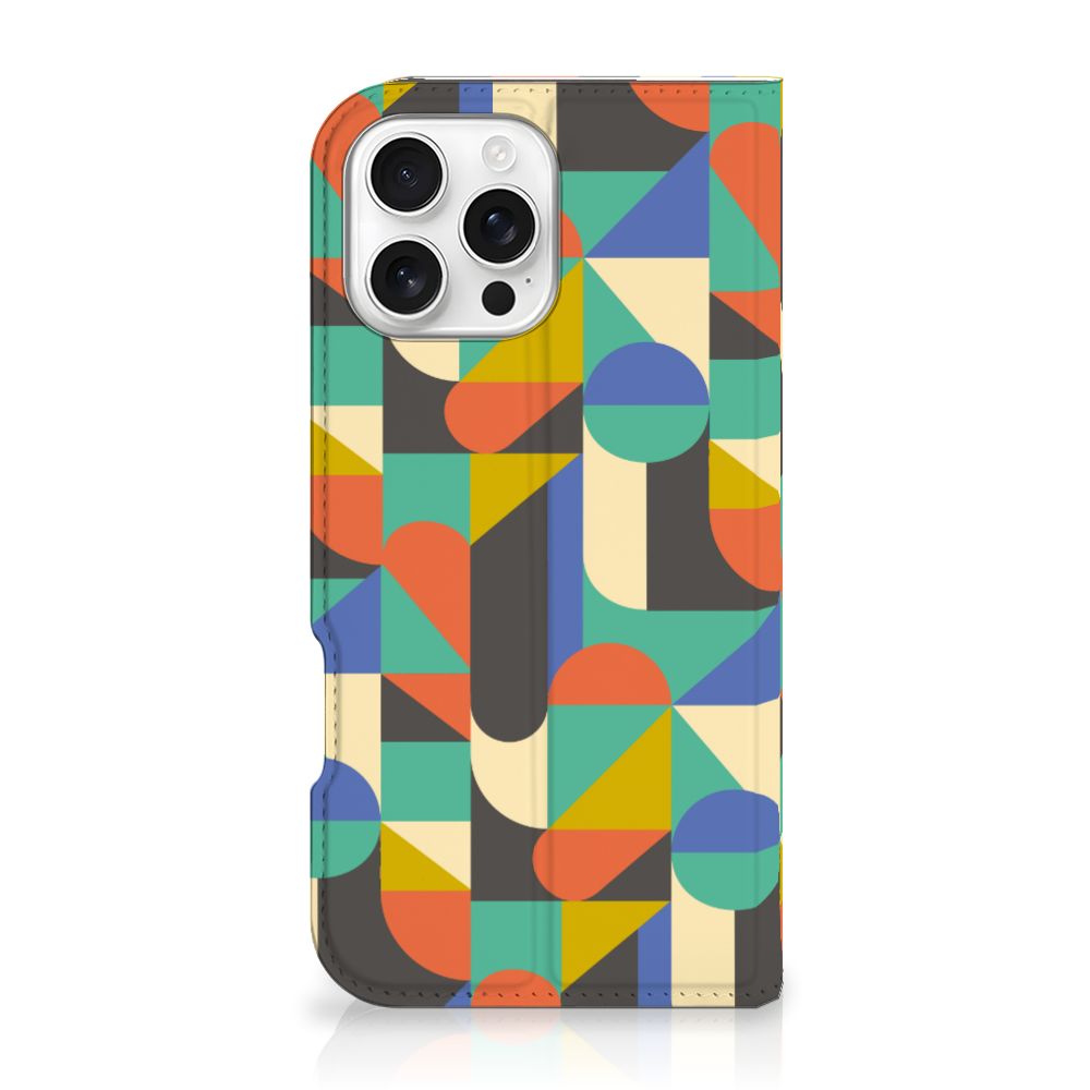 iPhone 16 Pro Max Hoesje met Magneet Funky Retro design funky retro voorkant