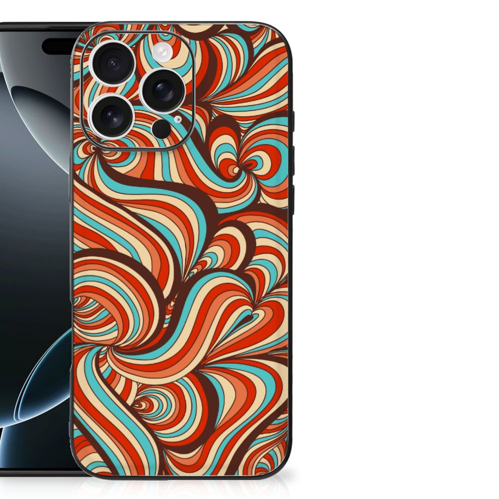Apple iPhone 16 Pro Max Leuk Telefoonhoesje Retro Vormenprint achterzijde