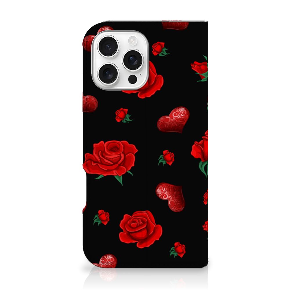 iPhone 16 Pro Max Magnet Case Valentine rozen harten zwart