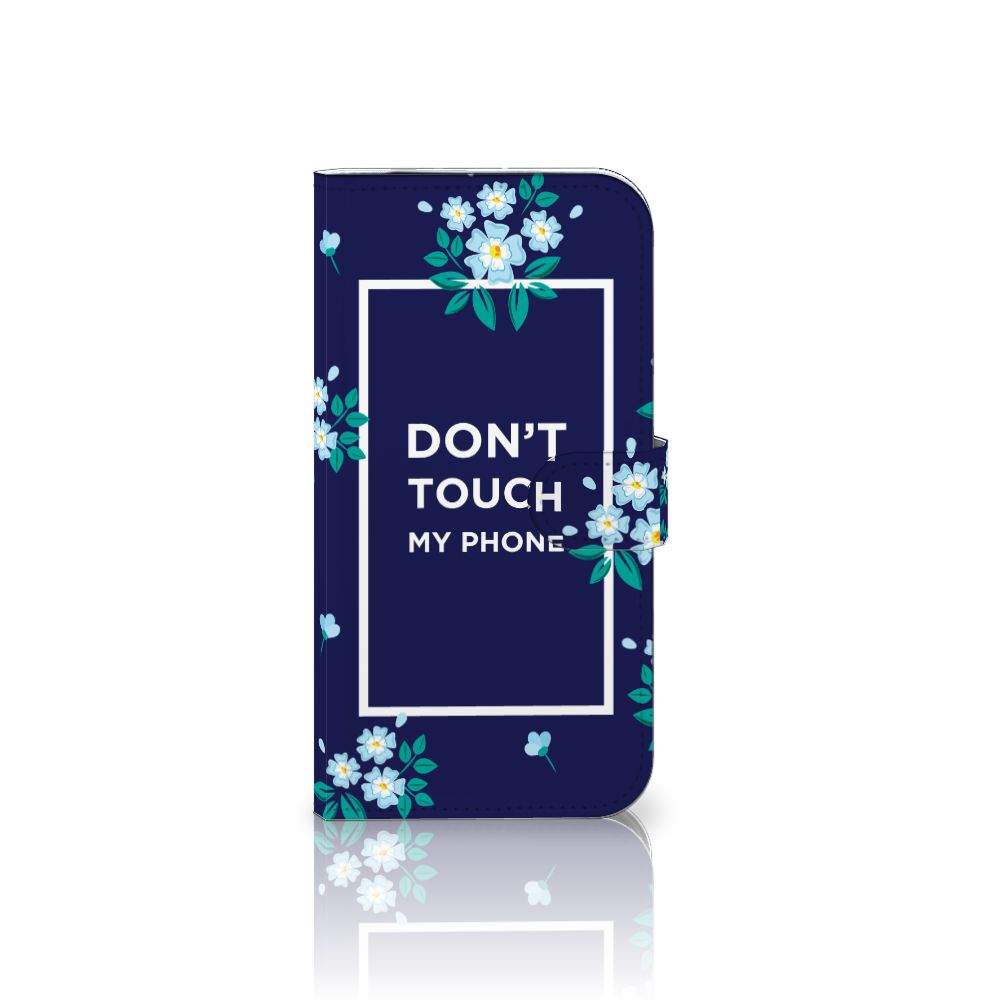 iPhone 16 Pro Max Portemonnee Hoesje Flowers Blue DTMP bloemen ontwerp voorkant