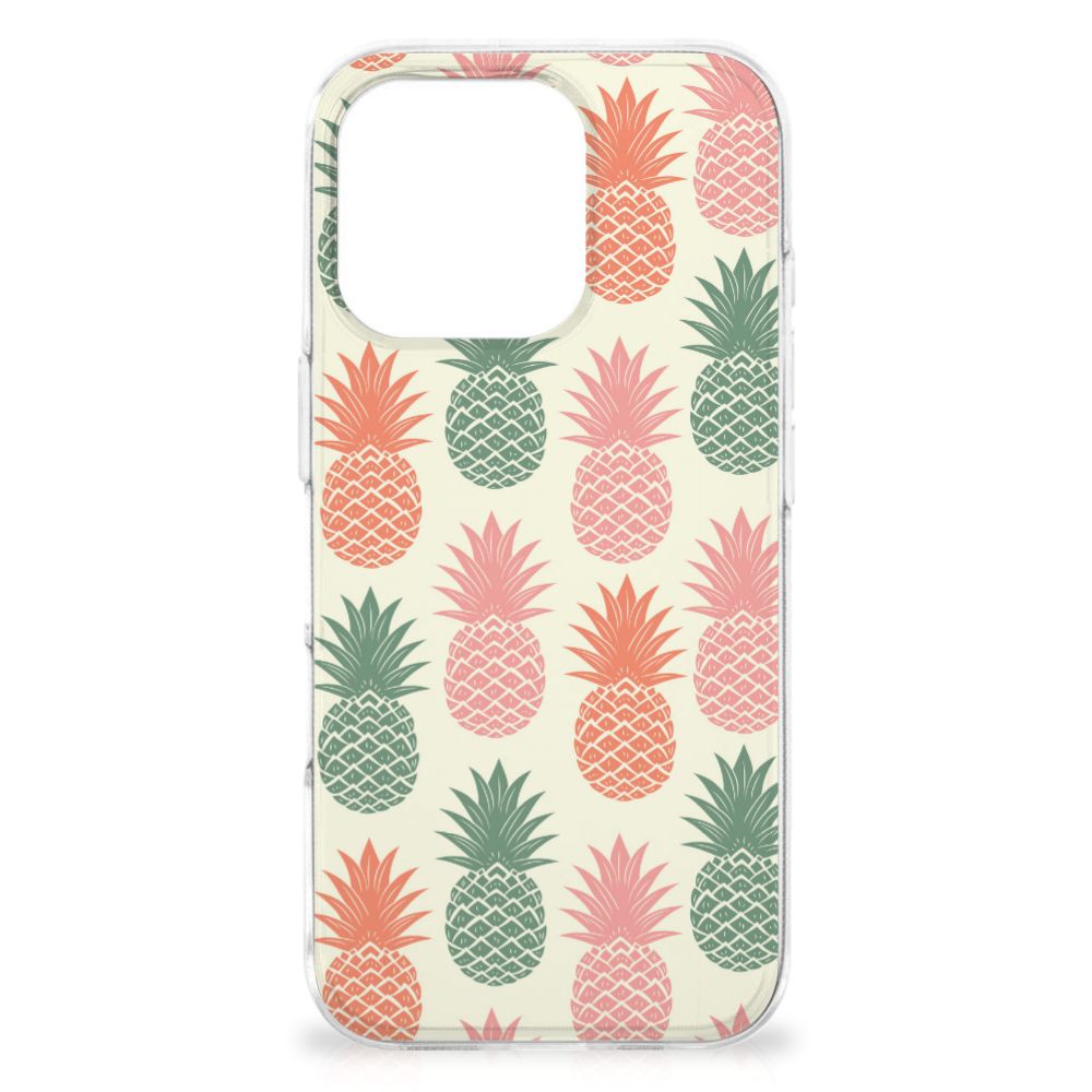 iPhone 16 Pro Max Siliconen Case Ananas ananas patroon voorkant