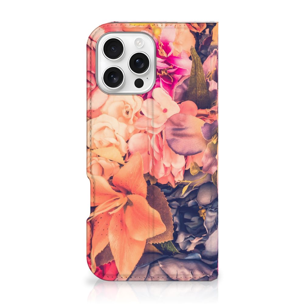 iPhone 16 Pro Max Smart Cover Bosje Bloemen bloemenkleur ontwerp voorkant