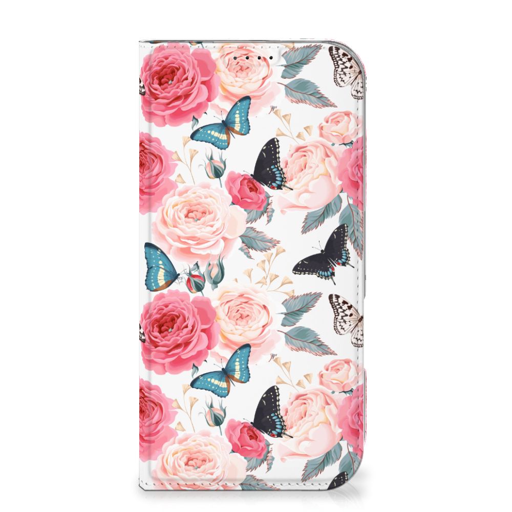 iPhone 16 Pro Max Smart Cover Butterfly Roses bloemen vlinders vooraanzicht