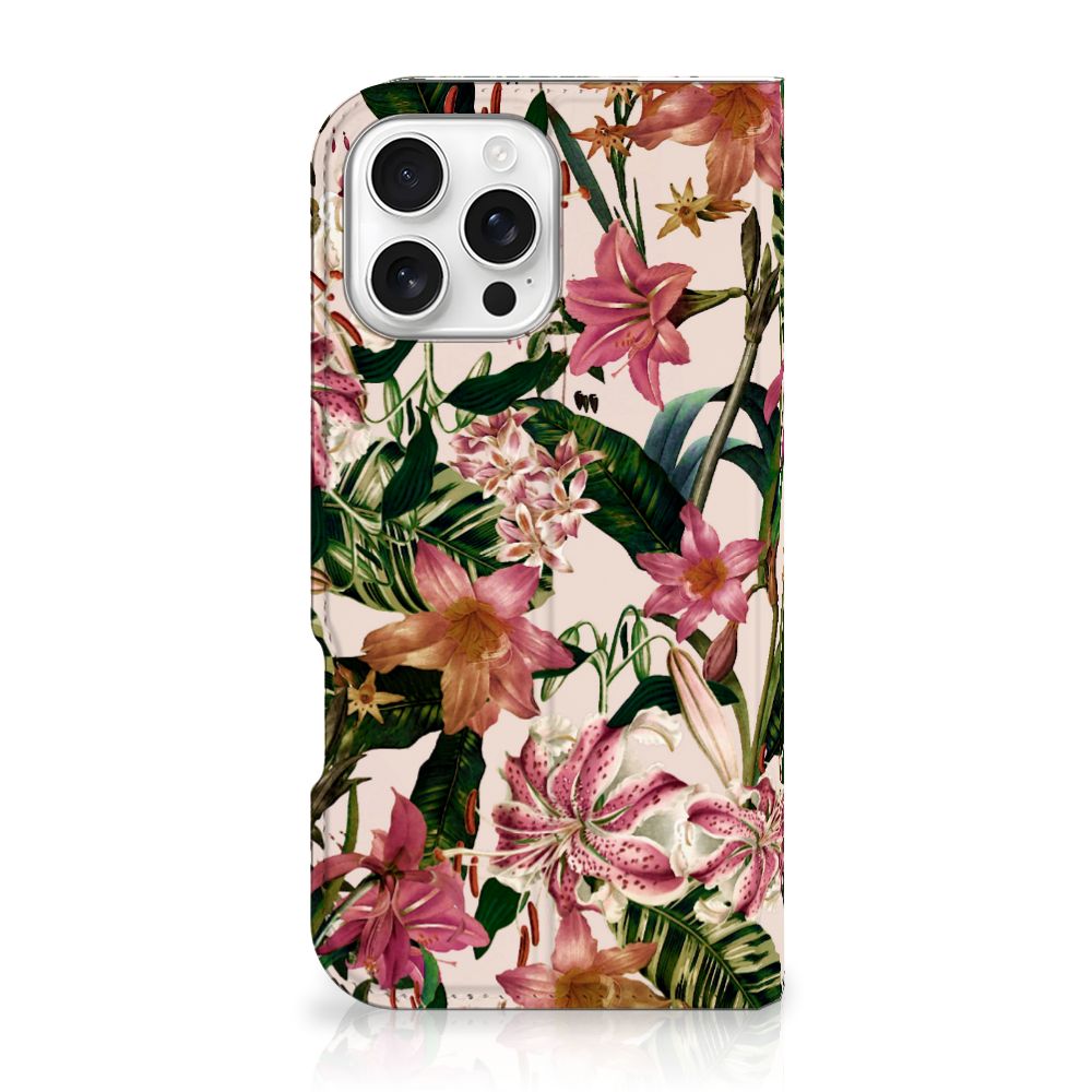 iPhone 16 Pro Max Smart Cover Flowers bloemen paarshart wit groen