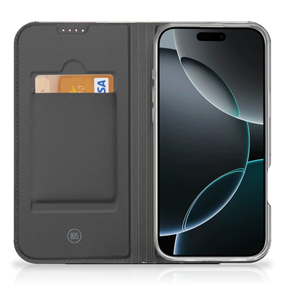 iPhone 16 Pro Max Standcase België design hoesje zwart aanzicht