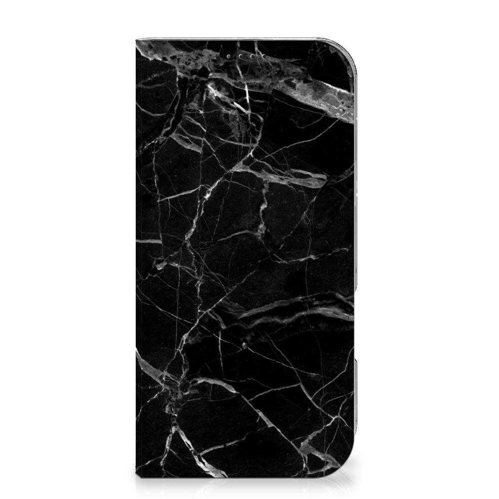 iPhone 16 Pro Max Standcase Marmer Zwart ontwerp zwart aanzicht