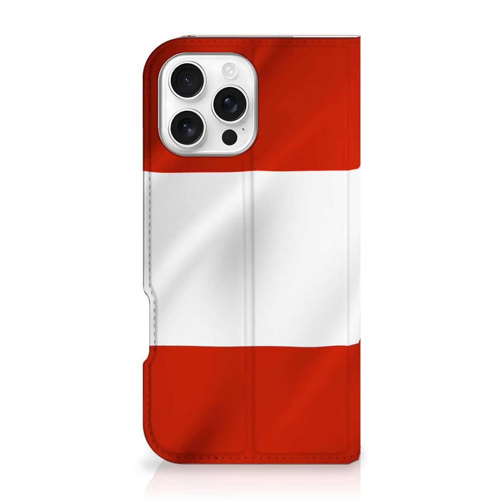 iPhone 16 Pro Max Standcase Oostenrijk design Oostenrijkse vlag vooraan