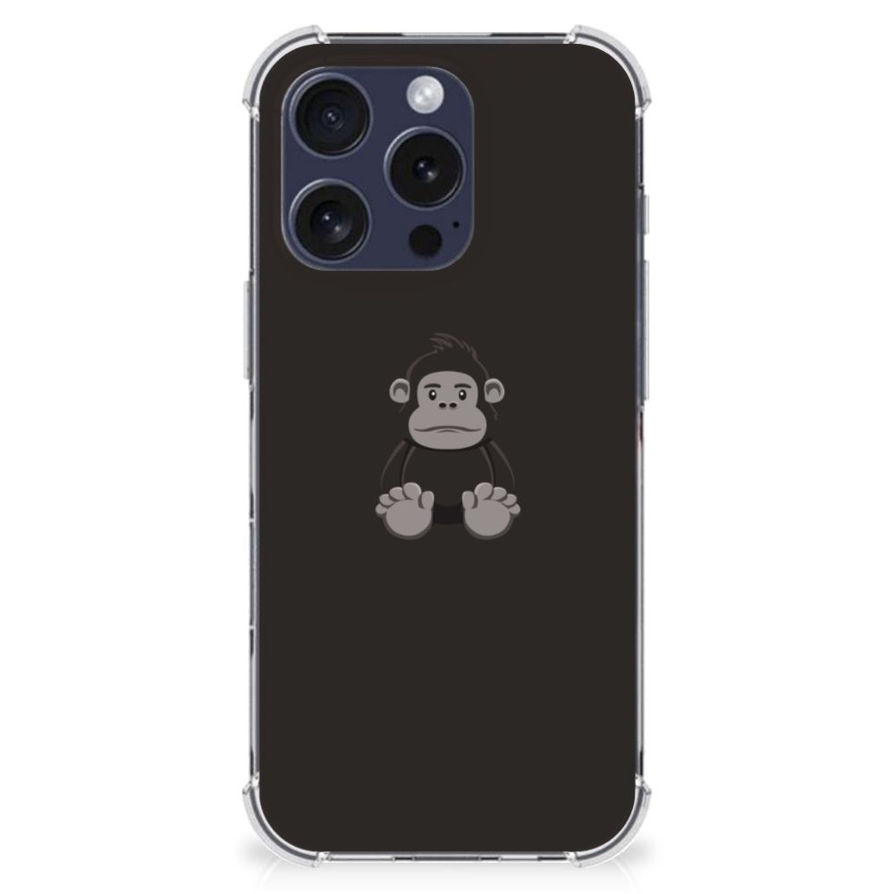 iPhone 16 Pro Max Stevig Bumper Hoesje Gorilla achterkant ontwerp aap