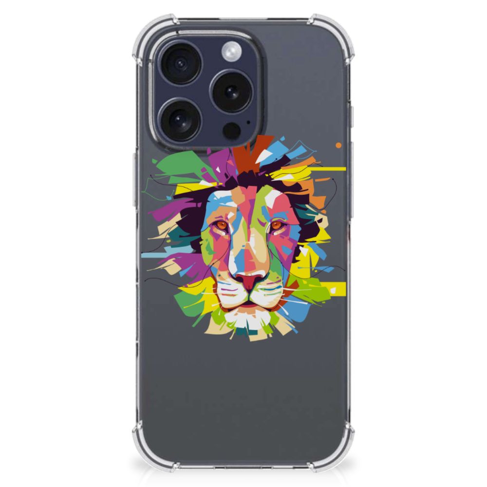 iPhone 16 Pro Max Stevig Bumper Hoesje Lion Color voorkant design