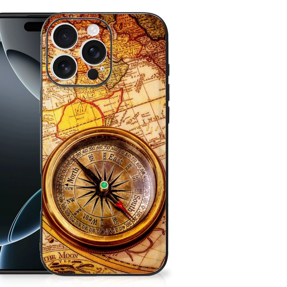 Apple iPhone 16 Pro Max TPU Backcover Kompas reizen kompas aanzicht