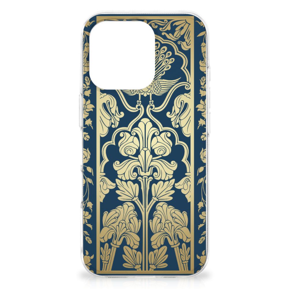 iPhone 16 Pro Max TPU Case Beige Flowers design beige flowers aanzicht
