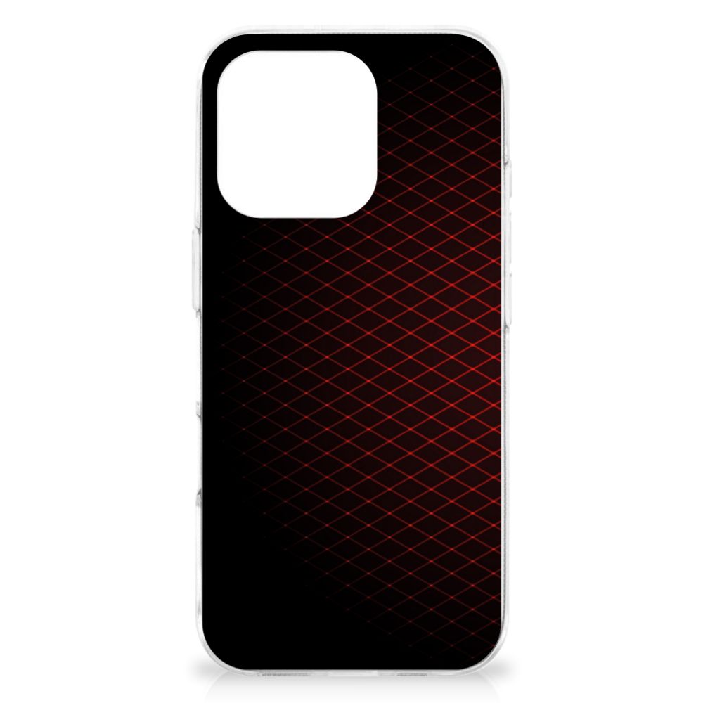 iPhone 16 Pro Max TPU bumper Geruit Rood achterkant zwart rood