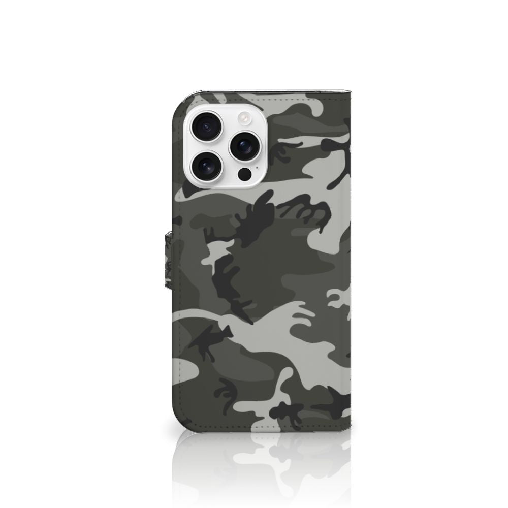 iPhone 16 Pro Max Telefoon Hoesje Army Light camouflage design aanzicht