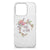 iPhone 16 Pro Max Telefoonhoesje met Naam Boho Text telefoonhoesje peace and love design vooraanzicht