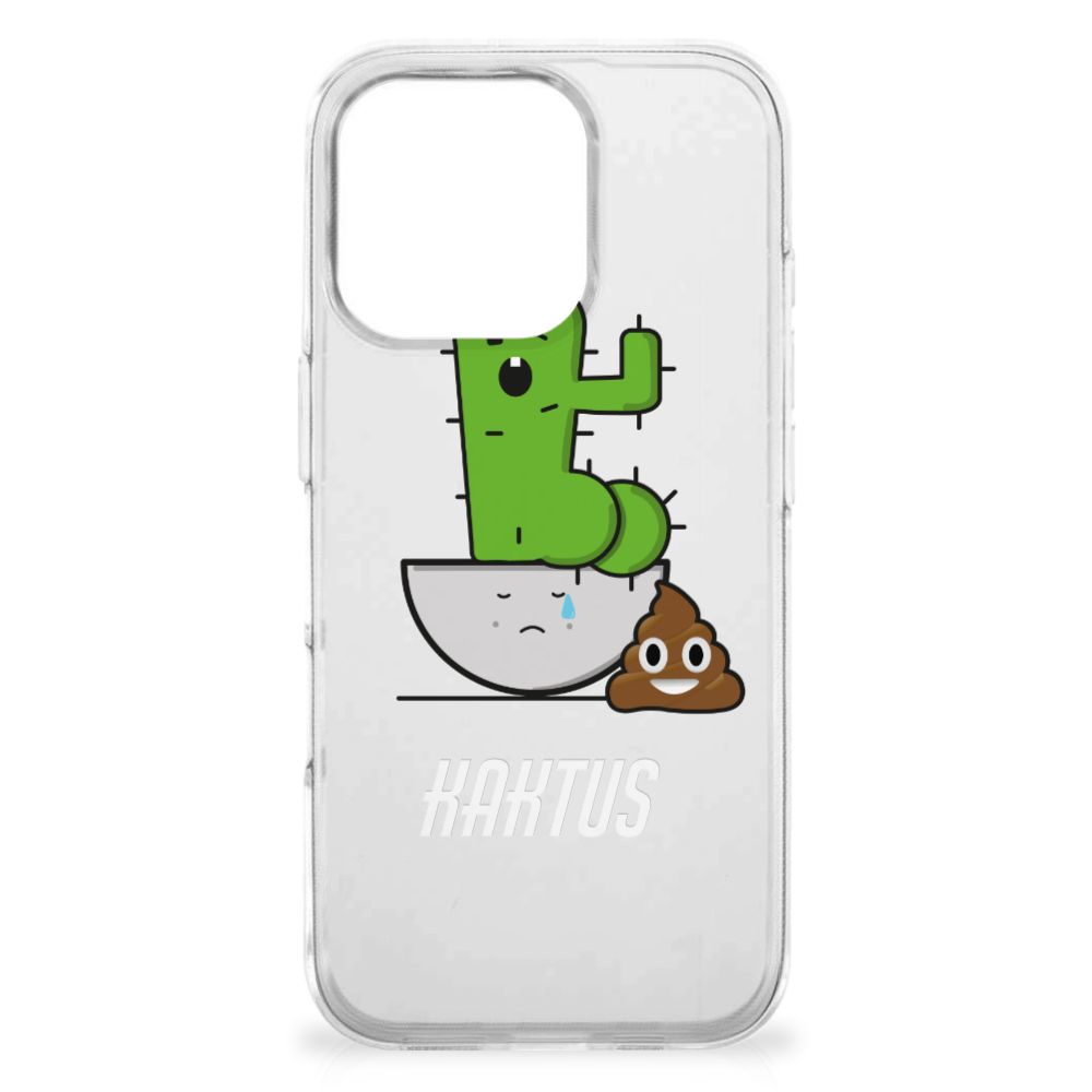 iPhone 16 Pro Max Telefoonhoesje met Naam Cactus Poo cactus design voorkant