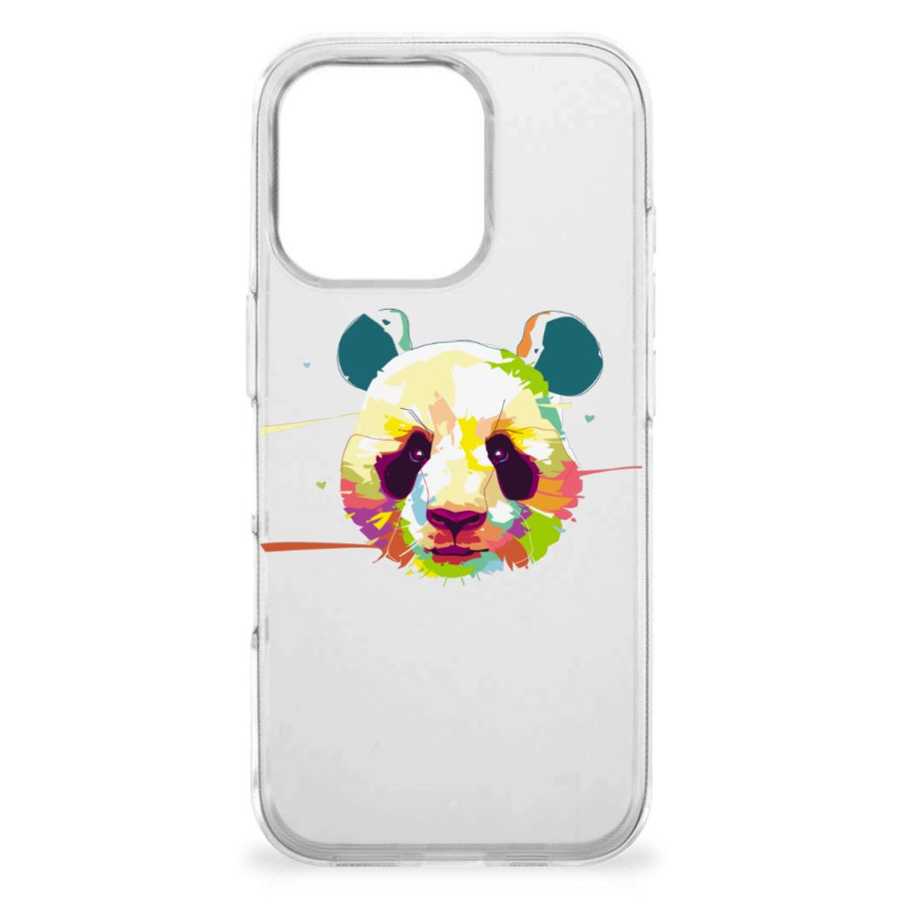 iPhone 16 Pro Max Telefoonhoesje met Naam Panda Color telefoonhoesje panda color vooraanzicht