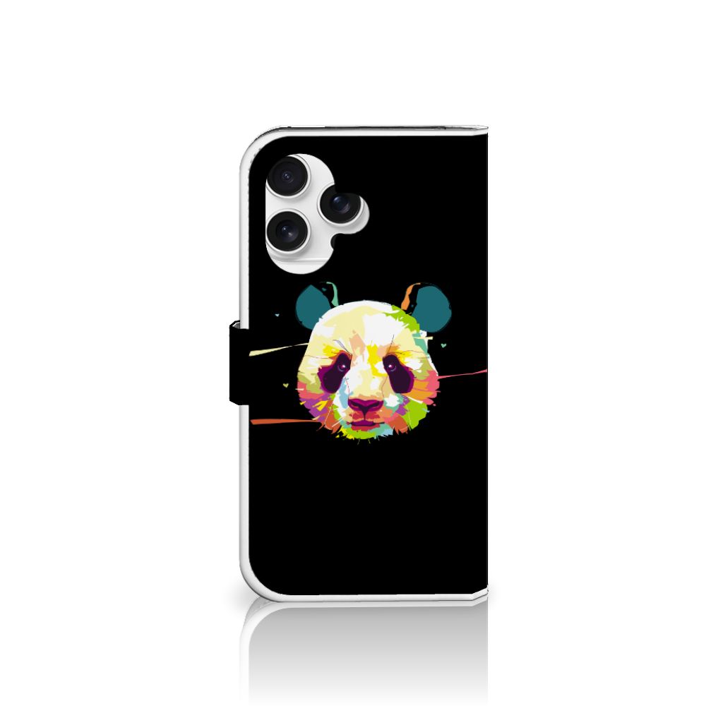 iPhone 16 Pro Max Telefoonhoesje met Pasjes Tijger telefoonhoesje panda design voorkant