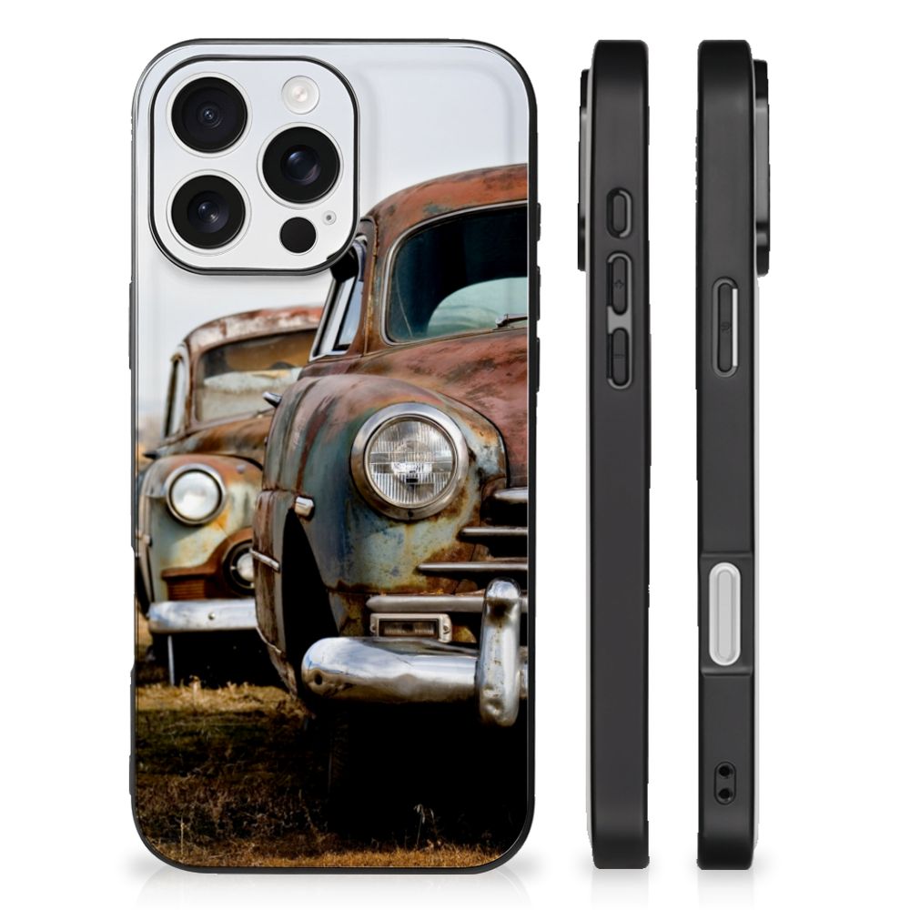 Apple iPhone 16 Pro iPhone 16 Pro Silicone Back Case Vintage Auto voorkant zijkant