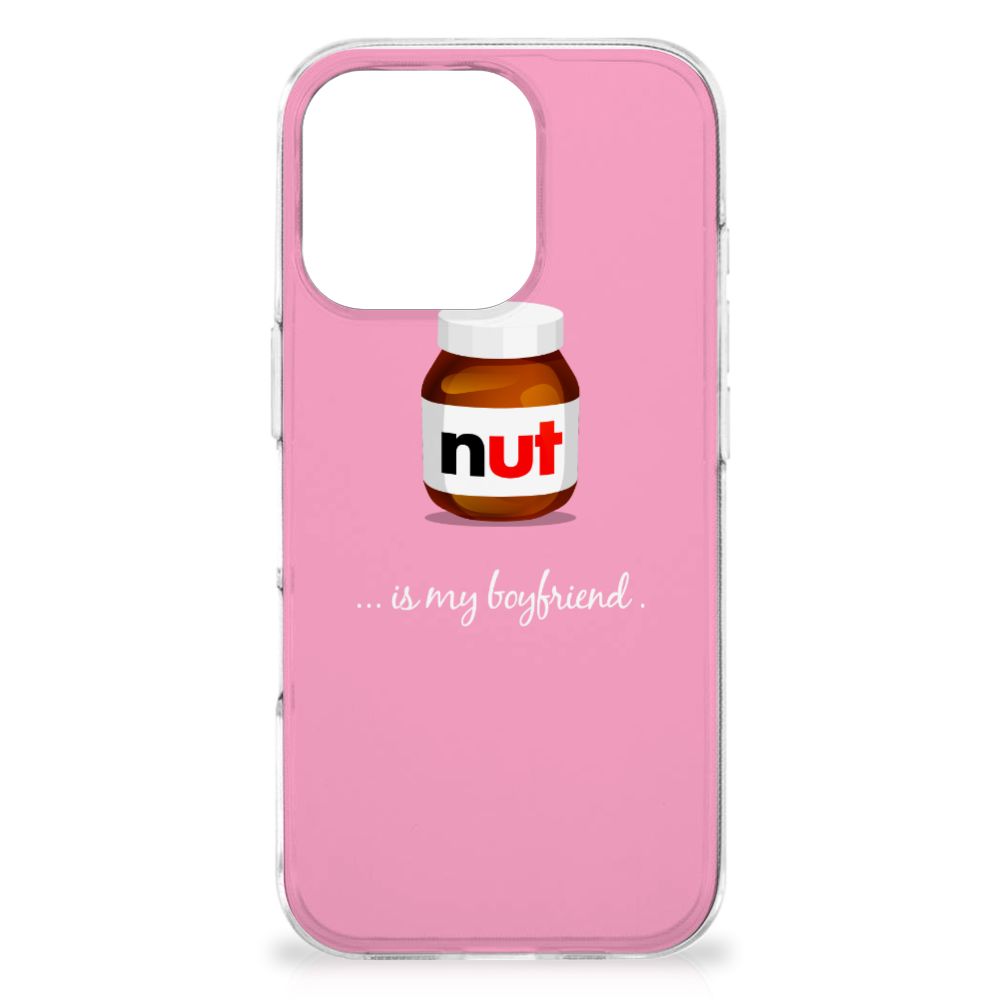 iPhone 16 Pro Siliconen Case Nut Boyfriend design nut boyfriend roze