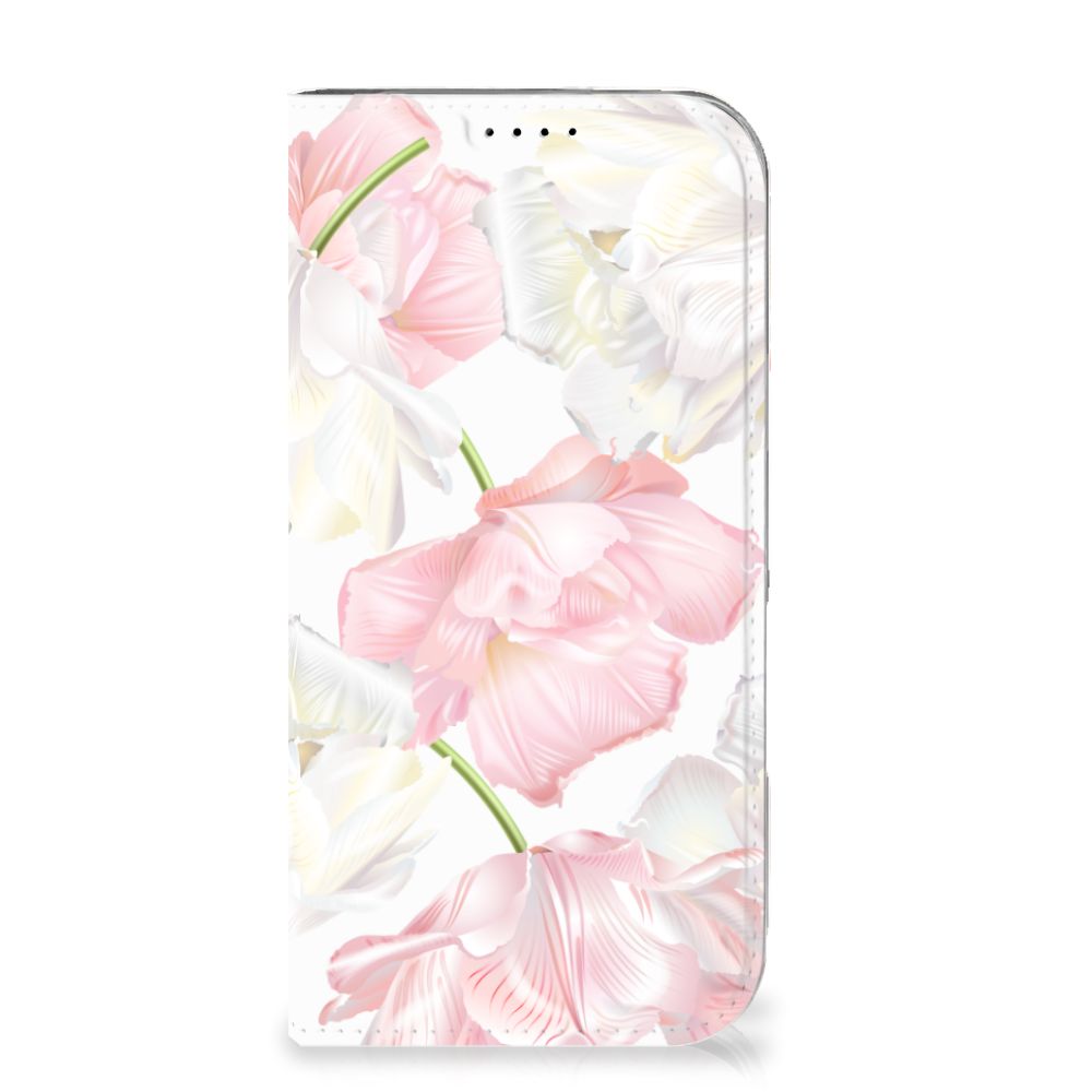 iPhone 16 Pro Smart Cover Lovely Flowers bloemen roze wit vooraanzicht
