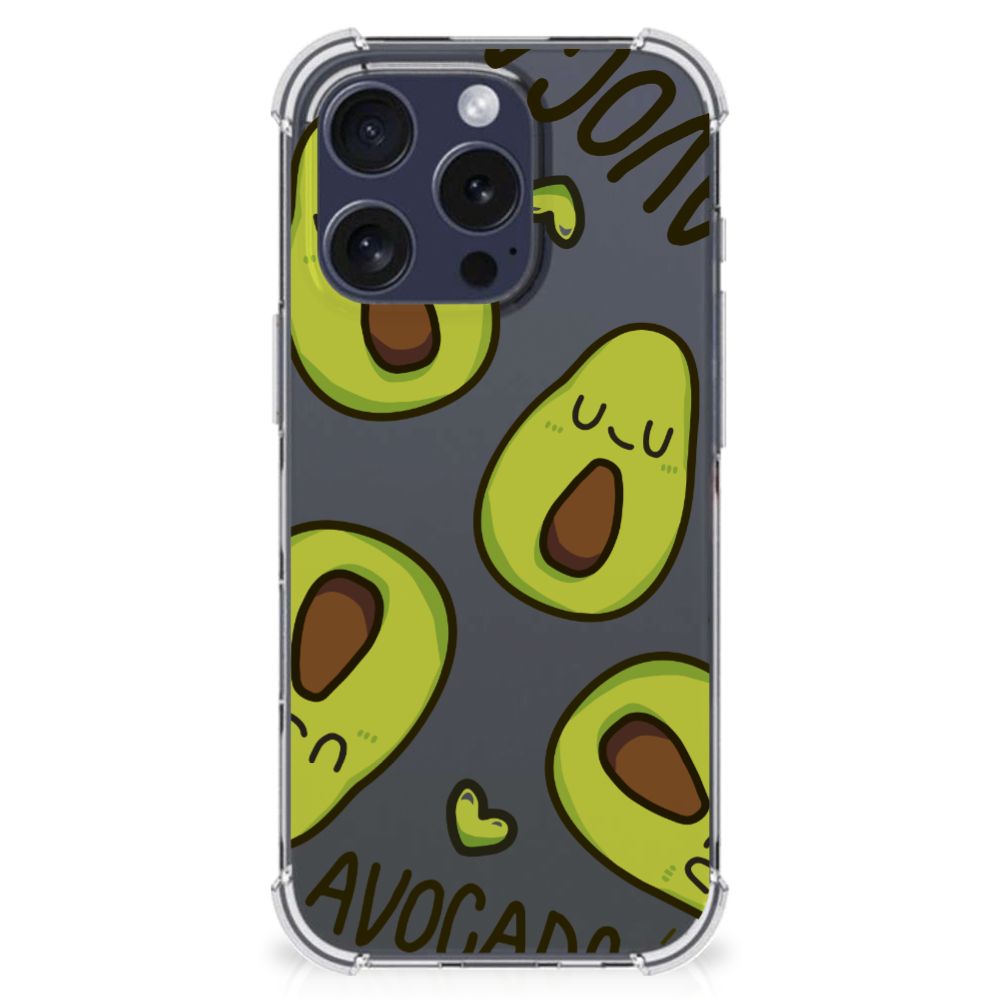 iPhone 16 Pro Stevig Bumper Hoesje Avocado Singing voorkant