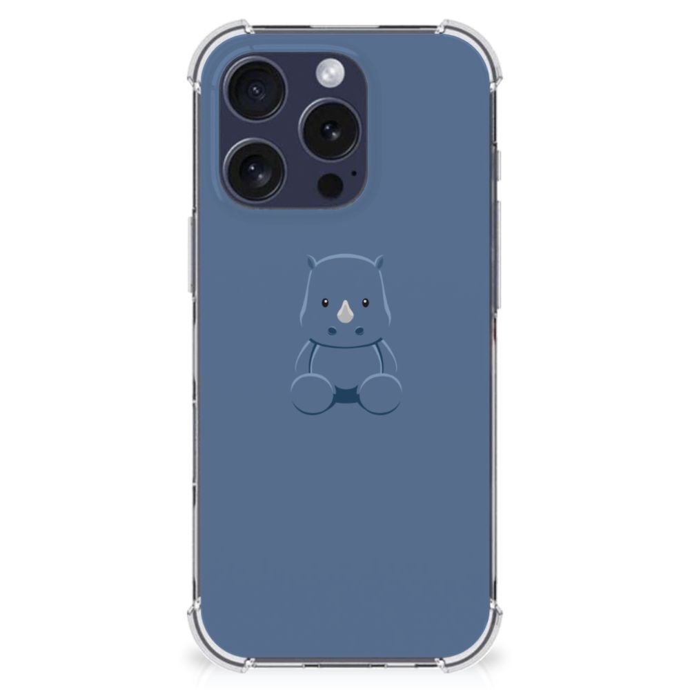 iPhone 16 Pro Stevig Bumper Hoesje Baby Rhino achterkant ontwerp
