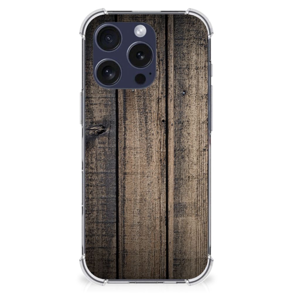 iPhone 16 Pro Stevig Telefoonhoesje Steigerhout achterkant