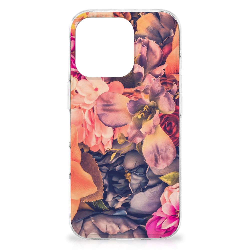 iPhone 16 Pro TPU Case Bosje Bloemen bloemen design achterkant