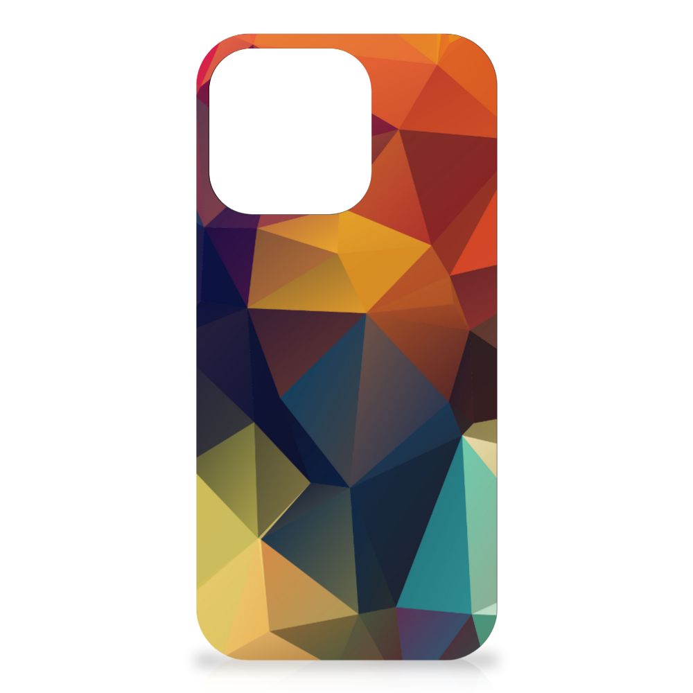 iPhone 16 Pro TPU Hoesje Polygon Color abstracte driehoeken design voorkant