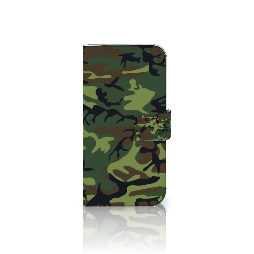 iPhone 16 Pro Telefoon Hoesje Army Dark telefoonhoesje camouflage design vooraan
