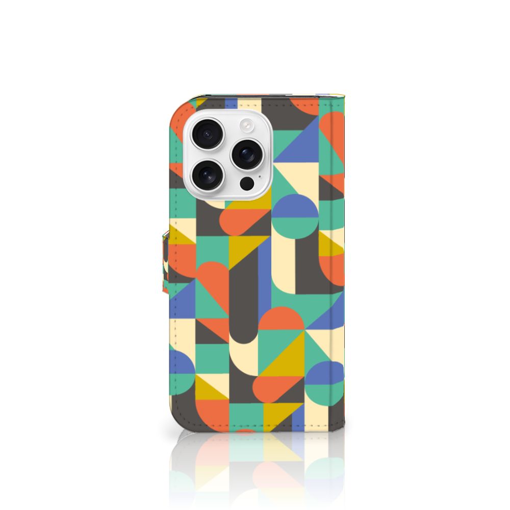 iPhone 16 Pro Telefoon Hoesje Funky Retro telefoonhoesje retro patroon voorkant