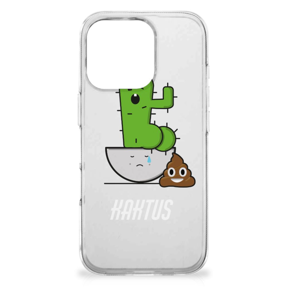 iPhone 16 Pro Telefoonhoesje met Naam Cactus Poo cactus poep design voorkant