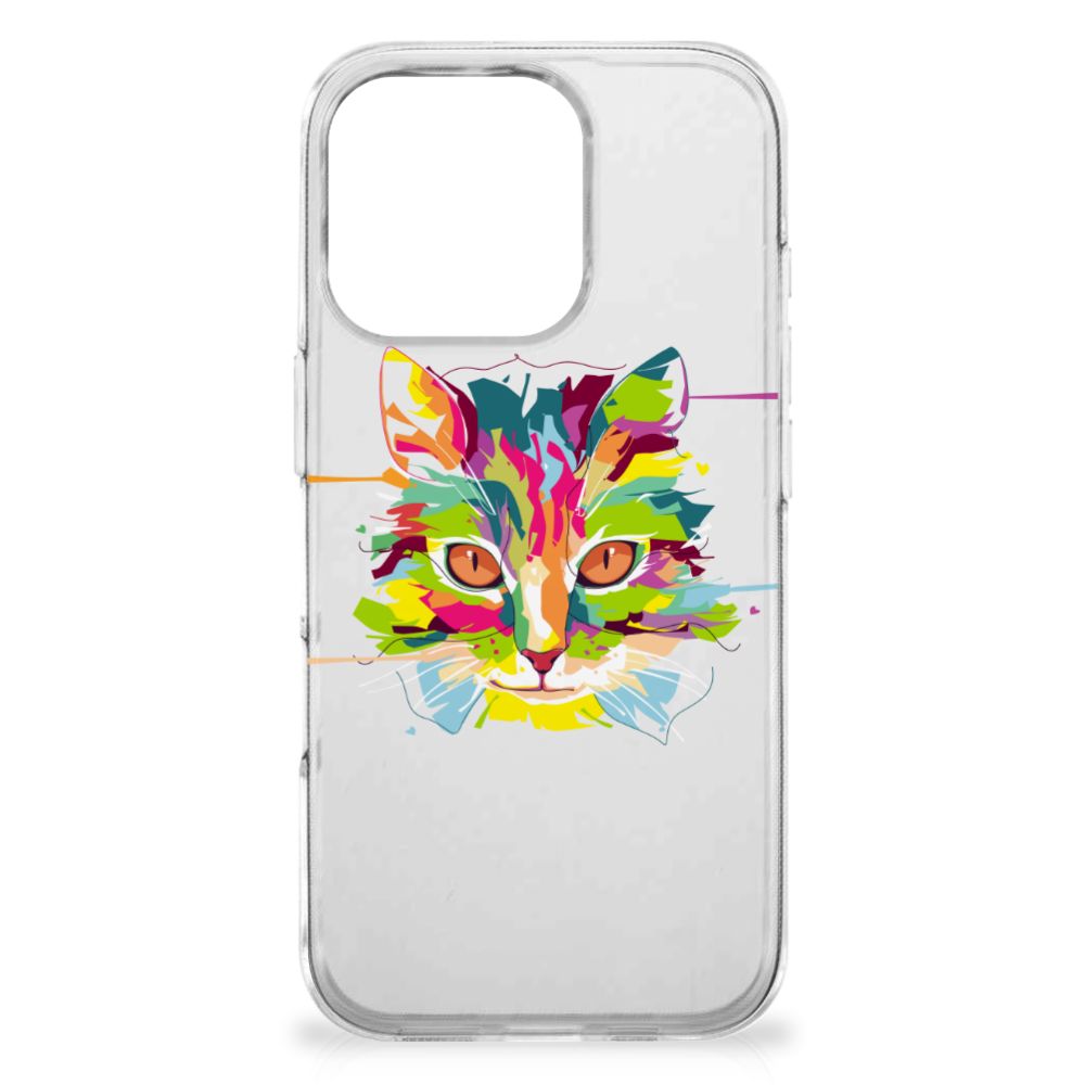 iPhone 16 Pro Telefoonhoesje met Naam Cat Color telefoonhoesje design Cat Color voorkant