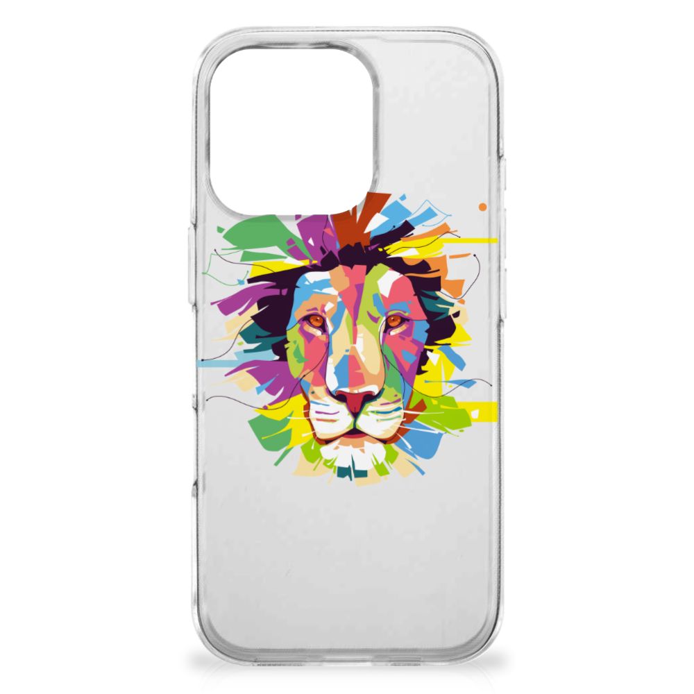 iPhone 16 Pro Telefoonhoesje met Naam Lion Color telefoonhoesje lion color voorkant