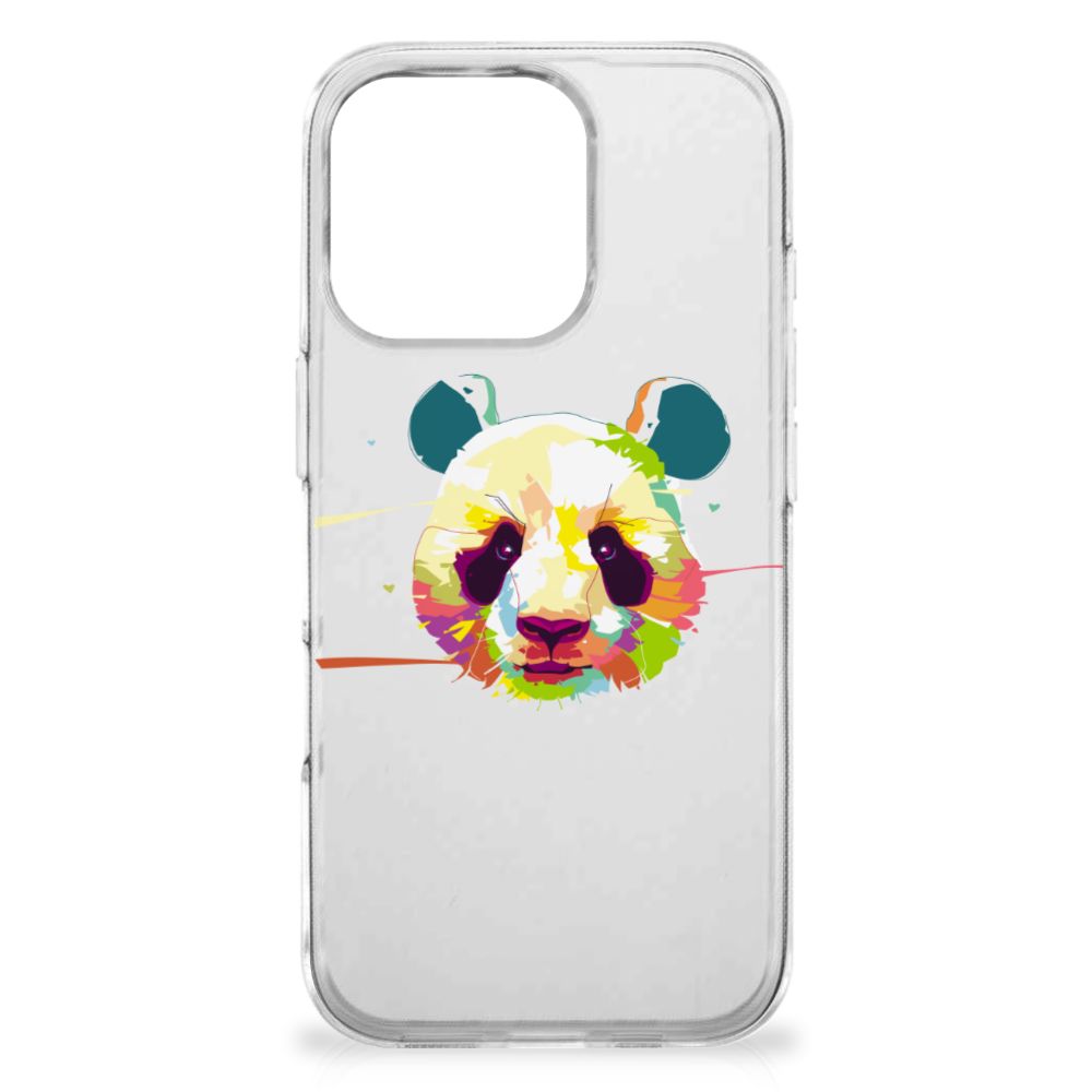 iPhone 16 Pro Telefoonhoesje met Naam Panda Color pandahoesje voorkant