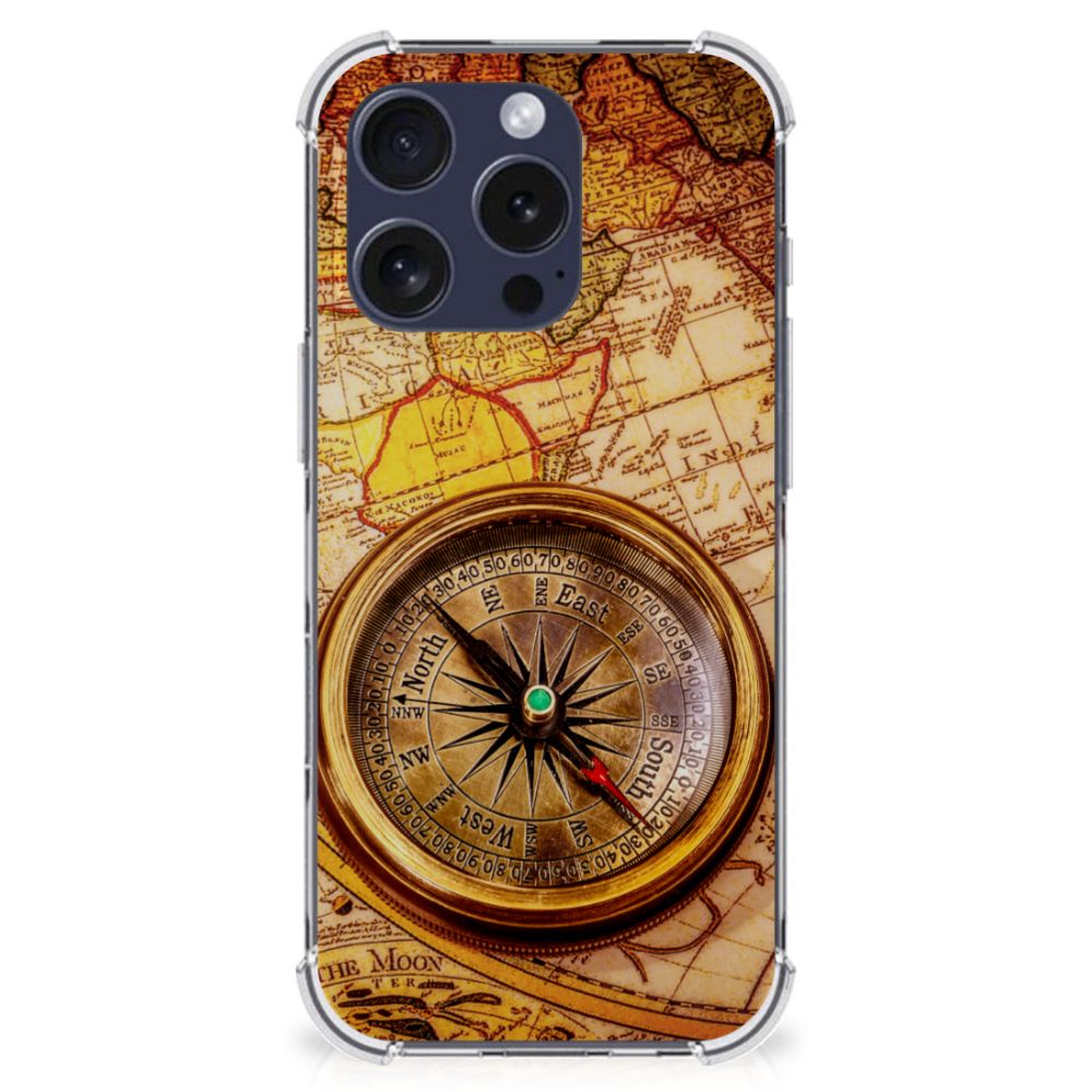 iPhone 16 Pro Telefoonhoesje met valbescherming Kompas voorkant