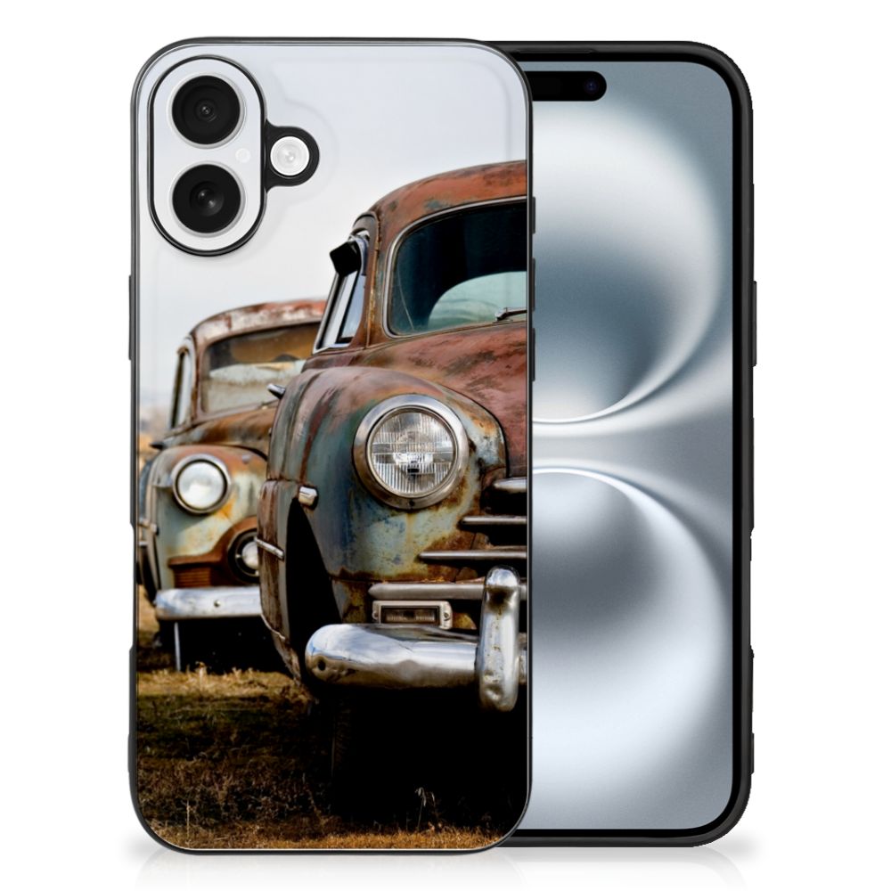 Apple iPhone 16 iPhone 16 Silicone Back Case Vintage Auto achterkant vintage auto