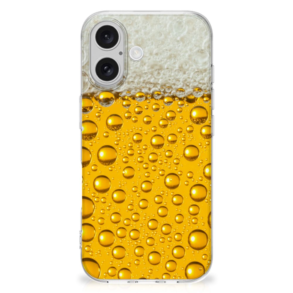 iPhone 16 Siliconen Case Bier ontwerp bierprint achterkant