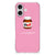 iPhone 16 Siliconen Case Nut Boyfriend roze chocopasta ontwerp achterkant