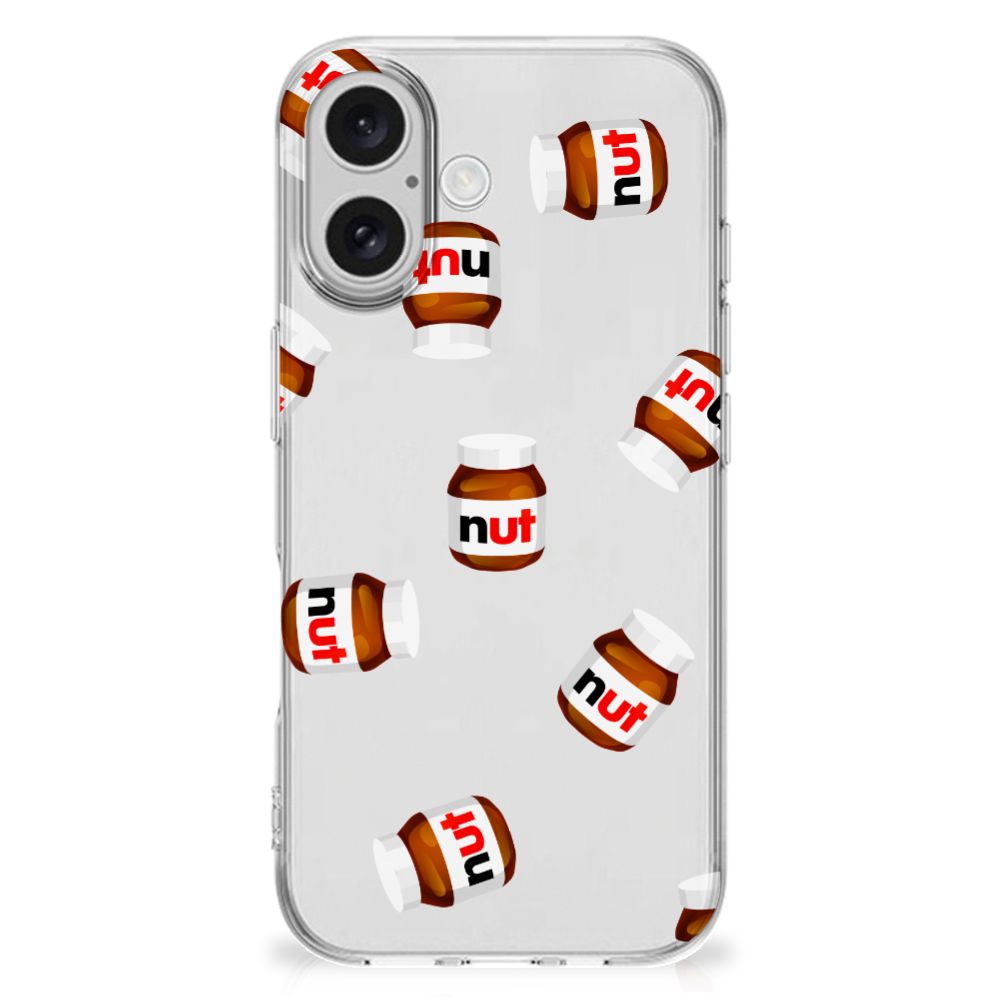 iPhone 16 Siliconen Case Nut Jar design nut jar achteraanzicht