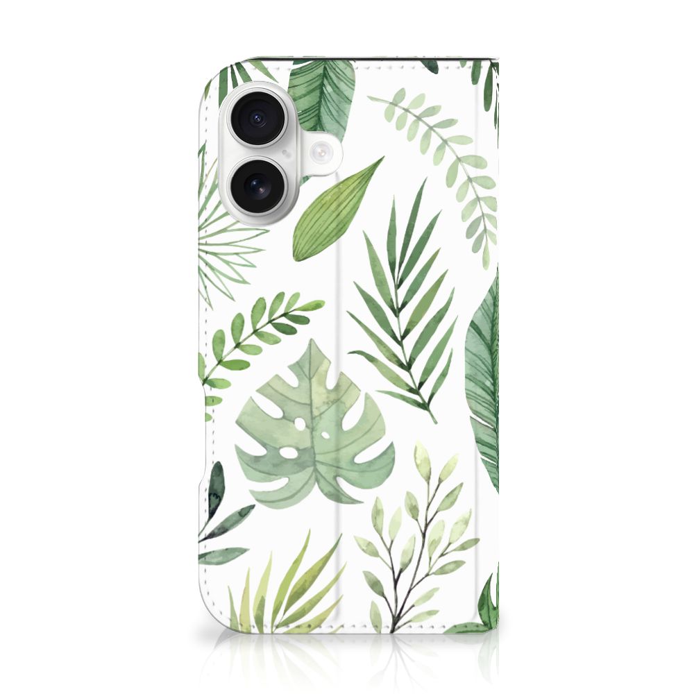 Apple iPhone 16 Smart Cover Leaves bladeren groen vooraanzicht