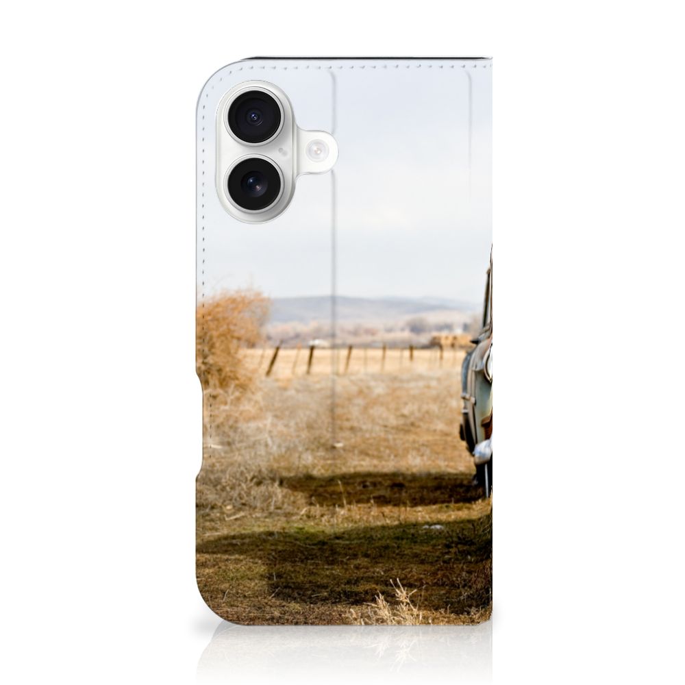 iPhone 16 Stand Case Vintage Auto vintage autodesign vooraanzicht