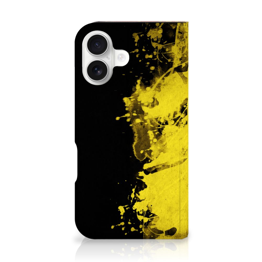 iPhone 16 Standcase België design geel zwart voorkant