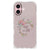 iPhone 16 Stevig Bumper Hoesje Boho Text achterkant bloemen en teksten